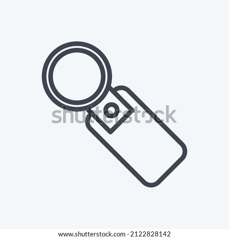 Key Chain Icon in trendy line style isolated on soft blue background