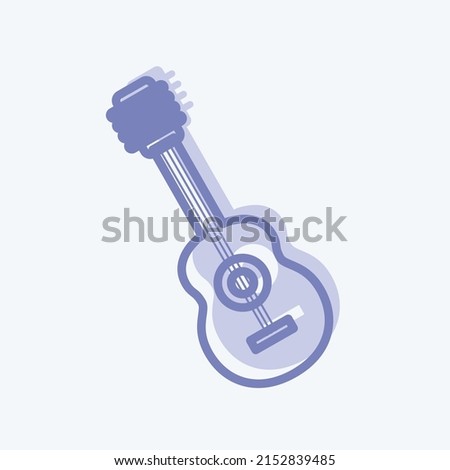 Icon Guitar. suitable for music symbol. two tone style. simple design editable. design template vector. simple symbol illustration