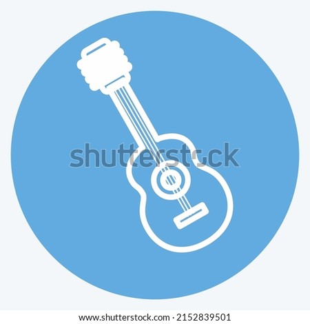 Icon Guitar. suitable for music symbol. blue eyes style. simple design editable. design template vector. simple symbol illustration