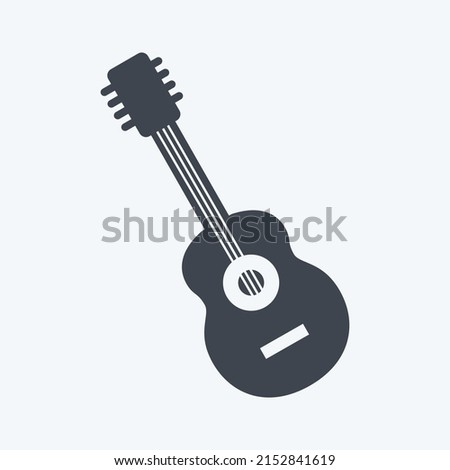 Icon Guitar. suitable for music symbol. glyph style. simple design editable. design template vector. simple symbol illustration