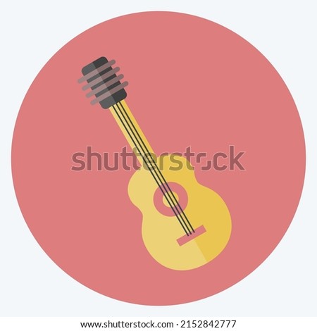 Icon Guitar. suitable for music symbol. flat style. simple design editable. design template vector. simple symbol illustration