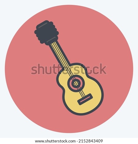 Icon Guitar. suitable for music symbol. color mate style. simple design editable. design template vector. simple symbol illustration
