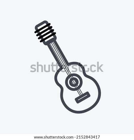 Icon Guitar. suitable for music symbol. line style. simple design editable. design template vector. simple symbol illustration