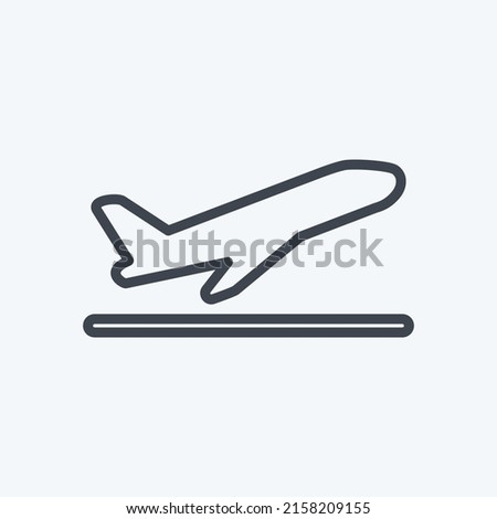 Icon Flight Takeoff. suitable for Infographics symbol. line style. simple design editable. design template vector. simple symbol illustration