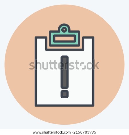 Icon Assignment Late. suitable for Infographics symbol. color mate style. simple design editable. design template vector. simple symbol illustration