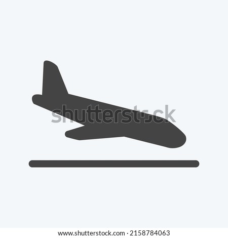 Icon Flight Land. suitable for Infographics symbol. glyph style. simple design editable. design template vector. simple symbol illustration