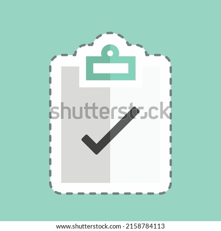 Sticker line cut Assignment Turned. suitable for Infographics symbol. simple design editable. design template vector. simple symbol illustration