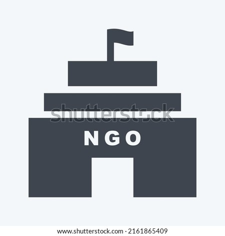 Icon NGO Building. suitable for Community symbol. glyph style. simple design editable. design template vector. simple symbol illustration
