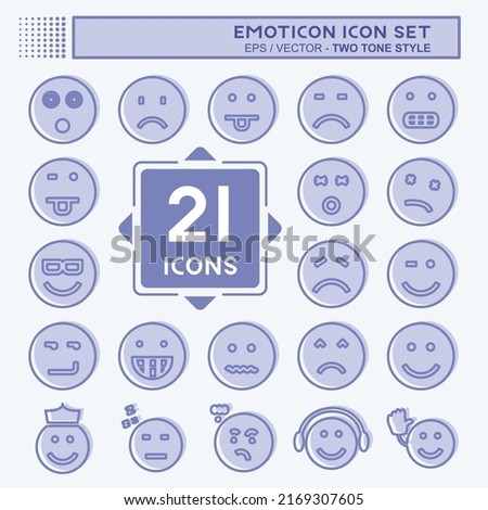 Emoticon Icon Set. suitable for Education symbol. two tone style. simple design editable. design template vector. simple symbol illustration