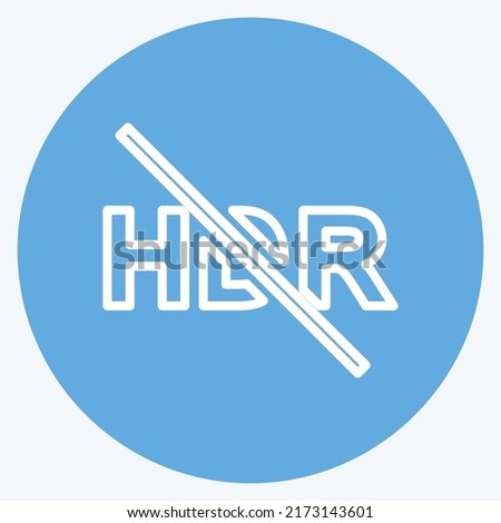 Icon HDR Off. suitable for Photo Editing symbol. blue eyes style. simple design editable. design template vector. simple symbol illustration