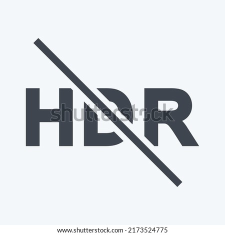 Icon HDR Off. suitable for Photo Editing symbol. glyph style. simple design editable. design template vector. simple symbol illustration