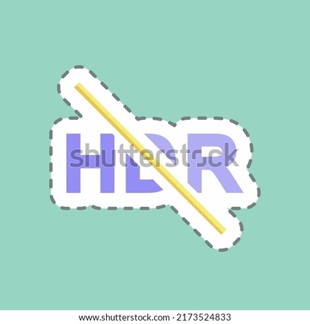 Sticker line cut HDR Off. suitable for Photo Editing symbol. simple design editable. design template vector. simple symbol illustration