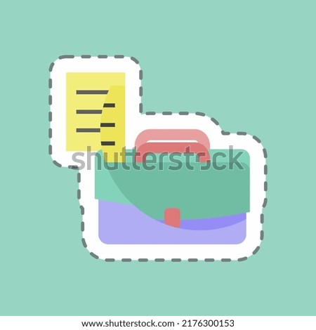 Sticker line cut Re-Order Documents. suitable for digital web symbol. simple design editable. design template vector. simple symbol illustration