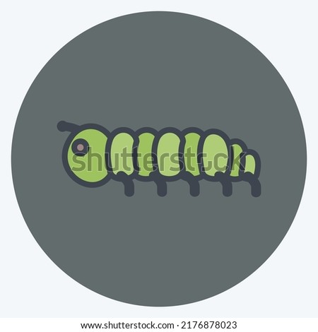 Icon Caterpillar. suitable for Animal symbol. color mate style. simple design editable. design template vector. simple symbol illustration