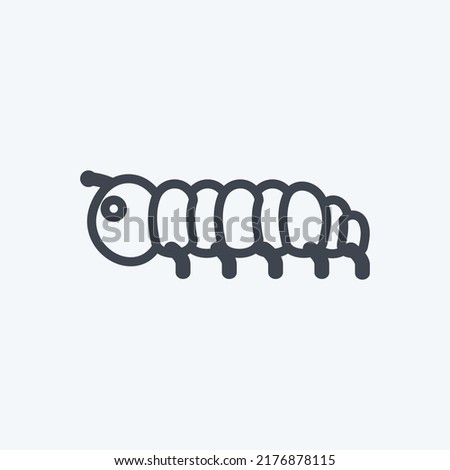 Icon Caterpillar. suitable for Animal symbol. line style. simple design editable. design template vector. simple symbol illustration
