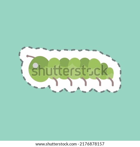 Sticker line cut Caterpillar. suitable for Animal symbol. simple design editable. design template vector. simple symbol illustration