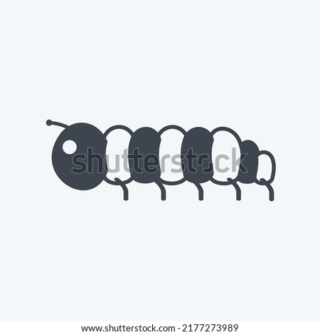 Icon Caterpillar. suitable for Animal symbol. glyph style. simple design editable. design template vector. simple symbol illustration