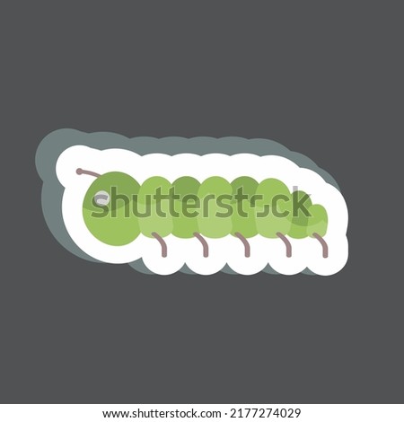 Sticker Caterpillar. suitable for Animal symbol. simple design editable. design template vector. simple symbol illustration