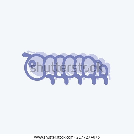 Icon Caterpillar. suitable for Animal symbol. two tone style. simple design editable. design template vector. simple symbol illustration