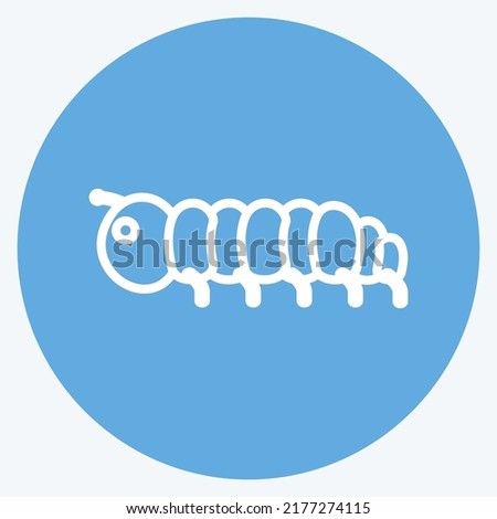 Icon Caterpillar. suitable for Animal symbol. blue eyes style. simple design editable. design template vector. simple symbol illustration