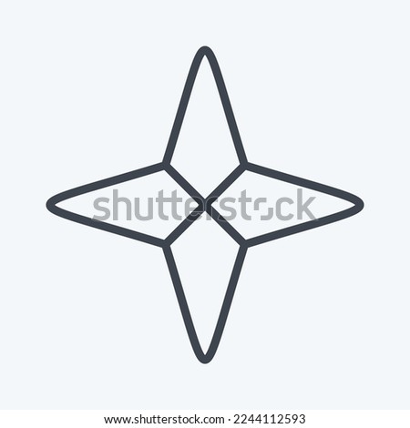Icon Four Point Stars. related to Stars symbol. line style. simple design editable. simple illustration. simple vector icons