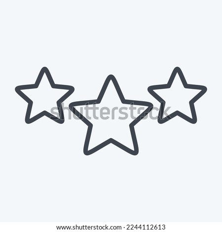 Icon 3 Stars. related to Stars symbol. line style. simple design editable. simple illustration. simple vector icons