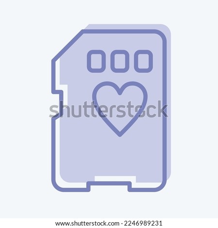 Icon Memory Card. related to Photography symbol. two tone style. simple design editable. simple illustration