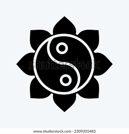 Icon Yin Yang. related to Chinese New Year symbol. glyph style. simple design editable