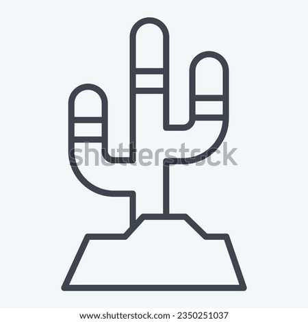 Icon Cactus. related to American Indigenous symbol. line style. simple design editable. simple illustration
