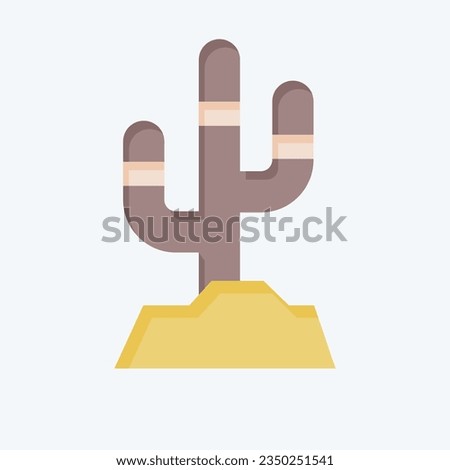 Icon Cactus. related to American Indigenous symbol. flat style. simple design editable. simple illustration