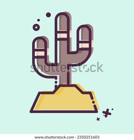 Icon Cactus. related to American Indigenous symbol. MBE style. simple design editable. simple illustration