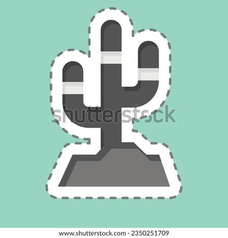 Sticker line cut Cactus. related to American Indigenous symbol. simple design editable. simple illustration