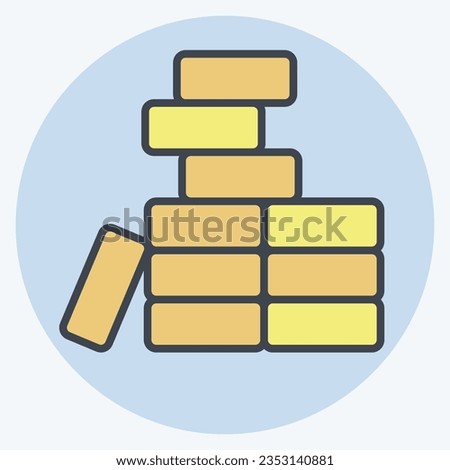 Icon Brickwork. related to Building Material symbol. color mate style. simple design editable. simple illustration