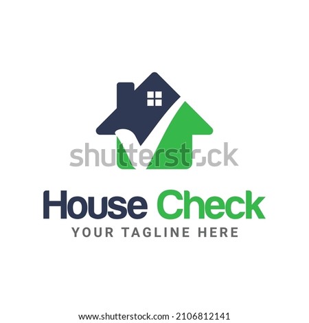 house logo, home checking logo, design vector