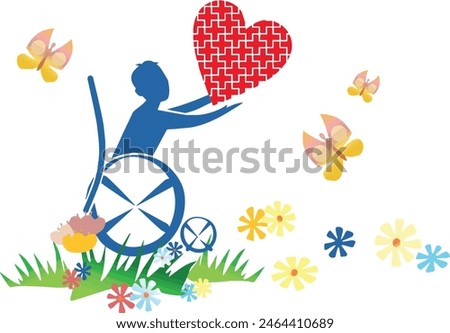 a disabled child with great good angry. vector illustration