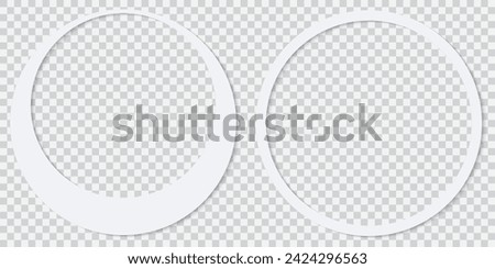 Template or frame circles 2 types with shadows. illustration on transparent background