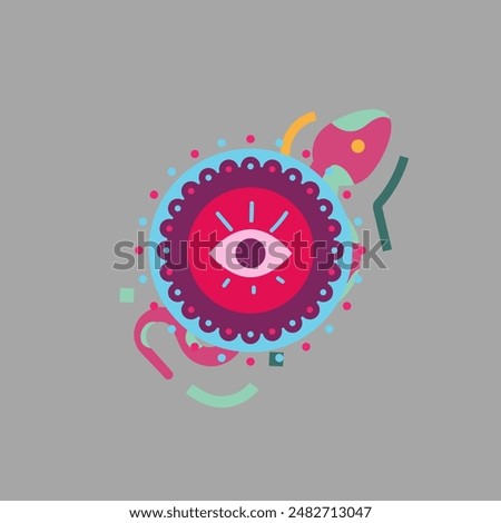 the witch, vector illustration of witch's eyes and hands, suitable for stickers, templates and backgrounds