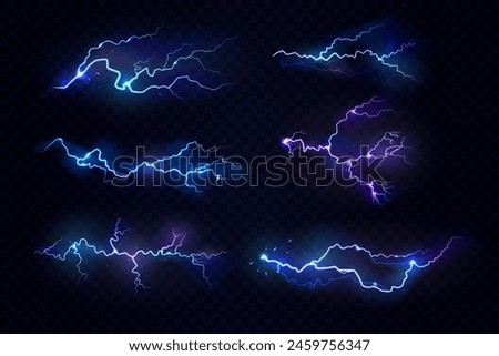 Electric lightning effect on black background