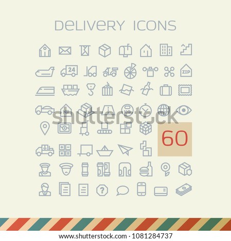 Delivery outlined icons