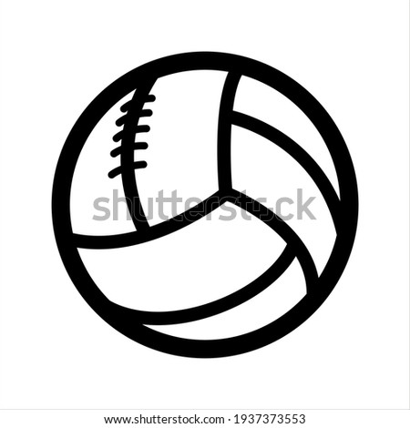 Linear icon of old leather soccer ball. Vector illustration