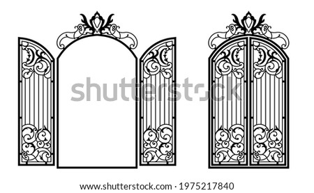 Similar – Image, Stock Photo Gate entrance at night with shadow