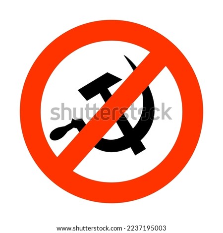 Decommunization sign, collapse of the Soviet Union. Vector illustration