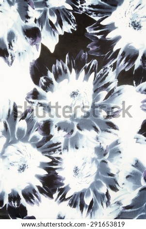 lotus flower on pattern black and white background