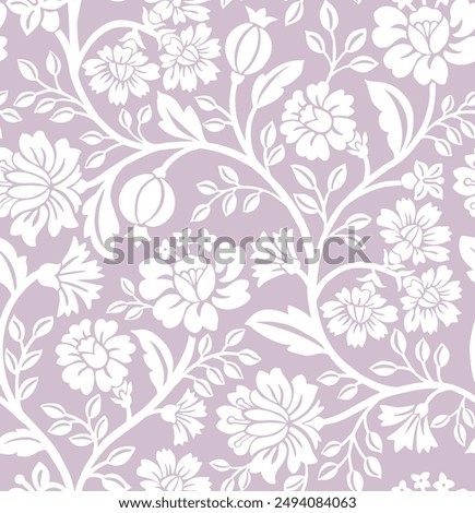 Jacobean floral pattern repeat vector file boho floral print block print flower artwork