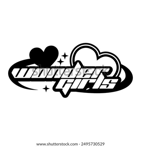 Wonder Girls Y2K Clothing Logo Patch Apparel Fashion Vector Design K42, Commercial Use