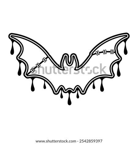 Zombie Bat Typography Y2K Logo Patch Apparel Fashion Vector Design K59, Commercial Use