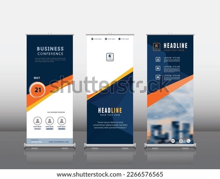 Vertical rectangular roll up Banner Design, Signboard ,Advertising Brochure Flyer Template, Vector X-banner, Street Business Flag of Convenience