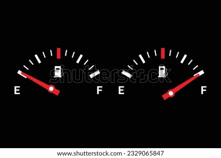 Free vector tachometer and fuel gauge