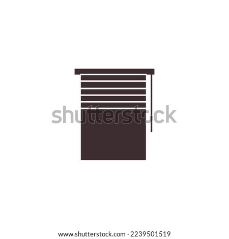 Jalousie, window blinds icon. Rolling curtains, rollers pictogram. Shades, shutters control symbol. Louvers sign, open up and close down. Flat vector illustration isolated on white background