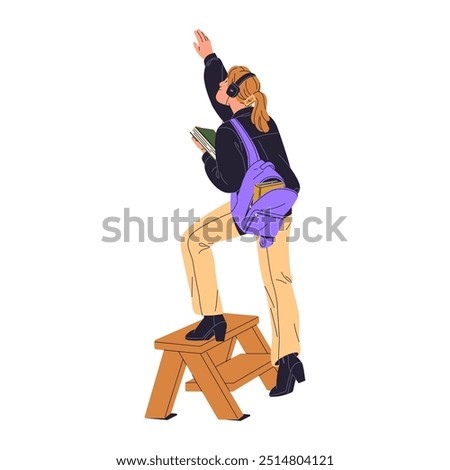 Similar – Image, Stock Photo Reach into the bookshelf